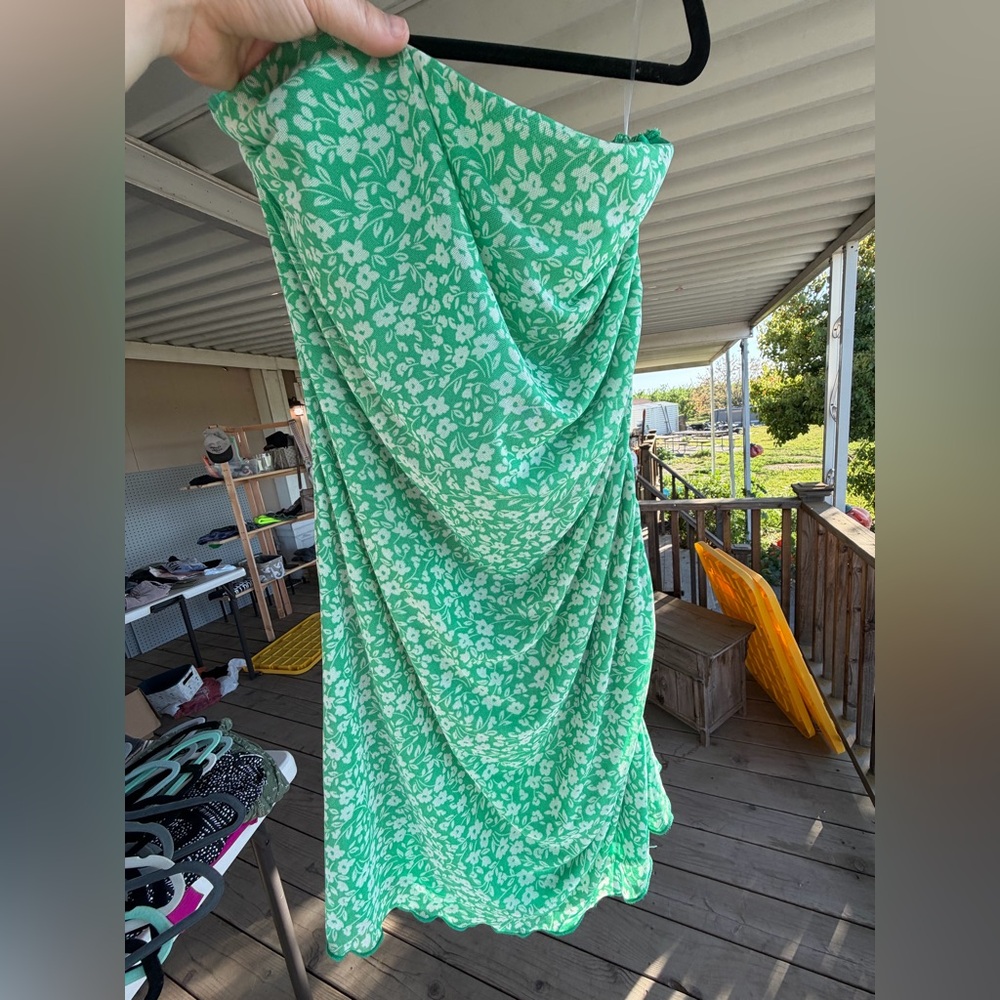 Green Floral Print Dress